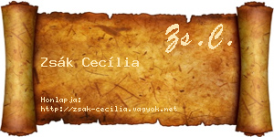 Zsák Cecília névjegykártya